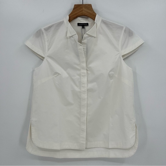 Universal Standard Aster Tuxedo Collar Shirt in White Size 2XS 6-8 - Picture 3 of 11